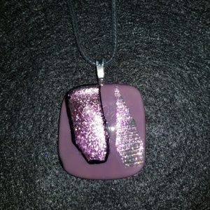 Dychroic glass pendant necklace